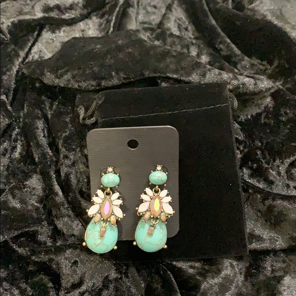 Target Jewelry - Turquoise Marble Look Drop Earrings